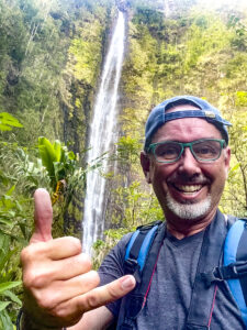 Photographer Mark Greenawalt chasing waterfalls in Maui
