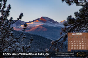 January 2027 National Parks Desk Top Calendar of Mark Greenawalt Photography