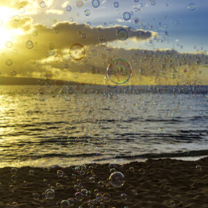 Bubbles on the Beach of Ka'anapali on the Hawaiian island of Maui