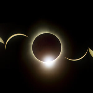 Phases of Total Solar Eclipse with Diamond Ring