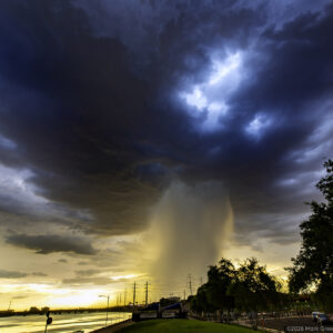 Microburst of torrential rain over Tempe Town Lake